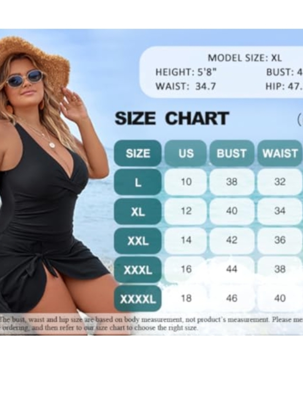 BLOOMING JELLY - 3X Black 1 Piece V-Neck Swim Dress with Side Knot - Picture 8 of 12